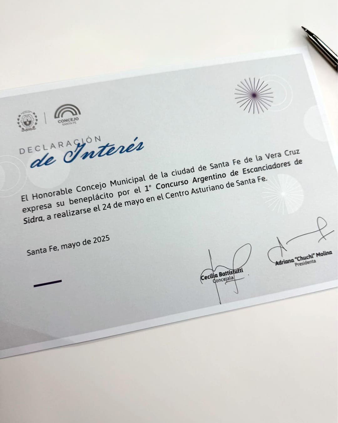 Reconocimiento del Concejo Municipal